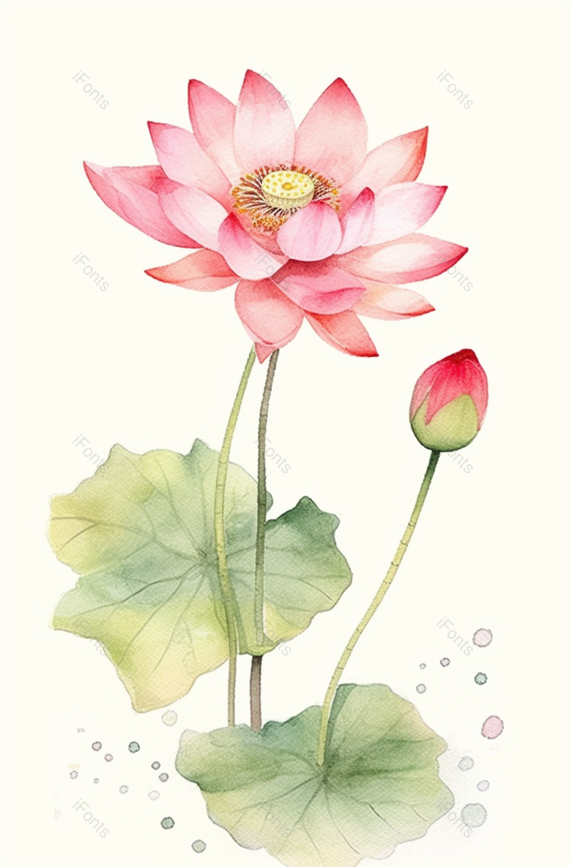 盛开的荷花水彩花卉手绘插画艺术中国风,插画/手绘图,插画/手绘图库,插画/手绘图下载,插画/手绘